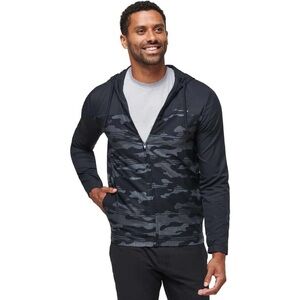 Travis Mathew Mens Size Medium Camo Tech Black Full Zip Stretch Golf Hoodie